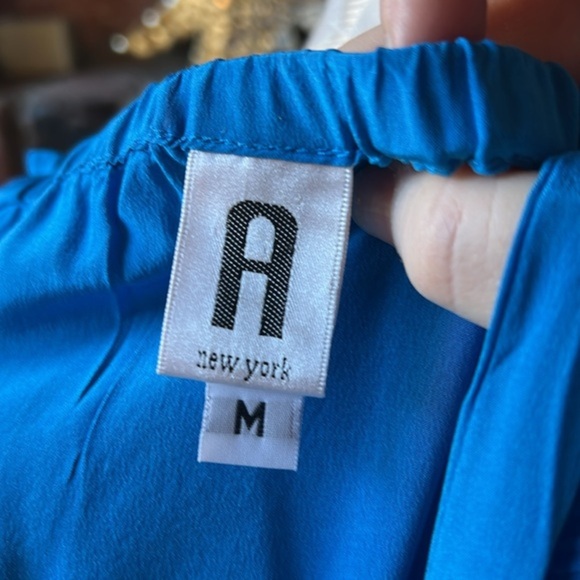 ***100% SILK*** A--Company Mini Bright Blue Dress - Picture 5 of 6